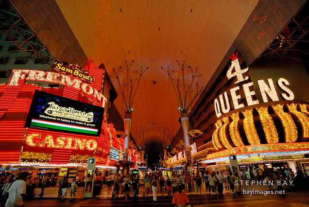 Fremont and 4 Queens. Las Vegas, Nevada, USA.