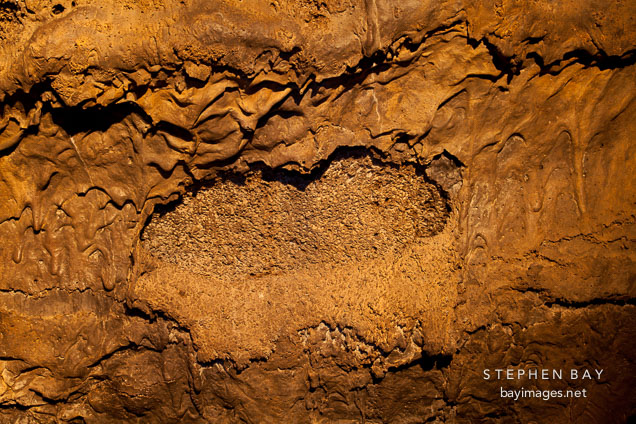 Pull-out in lava tube. Mushpot Cave, Lava Beds NM, California.