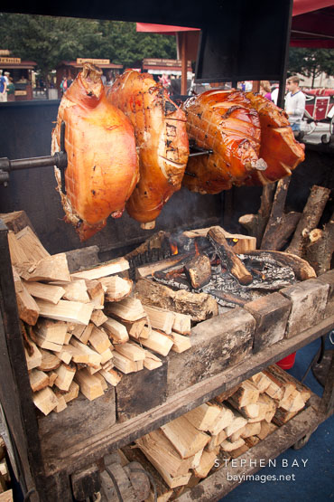 Roasting pork. Prague, Czech Republic.