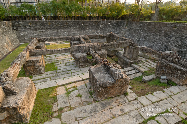 Remnants of the South Gate. Kowloon walled city park. Hong Kong.