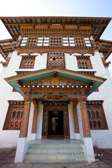 Entrance to the National Library in Thimphu.