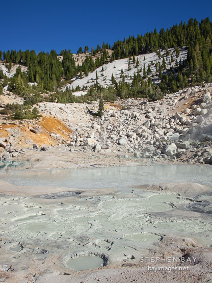 Mud pool in Bumpass Hell. Lassen NP, California.