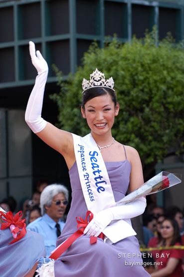Seattle Japanese princess. Cherry blossom festival grand parade. Japantown, San Francisco, California, USA.