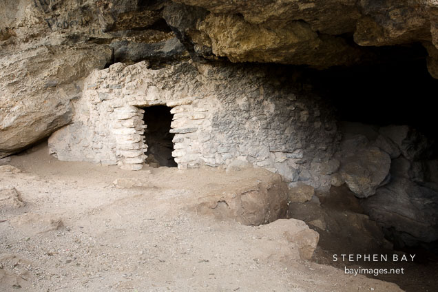 Entrance to Sinagua cliff dwelling. Montezuma Well, Arizona.