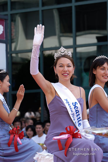 Seattle Japanese princess. Cherry blossom festival grand parade. Japantown, San Francisco, California, USA.