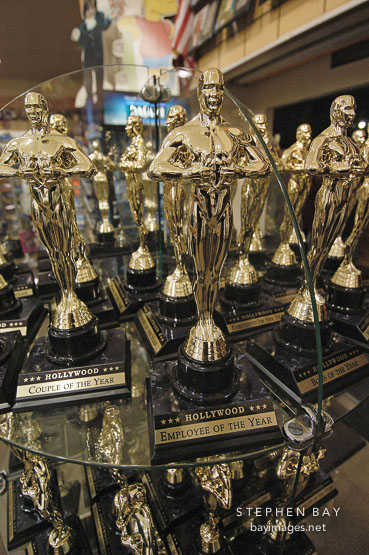 Award statuettes. Los Angeles, California, USA.
