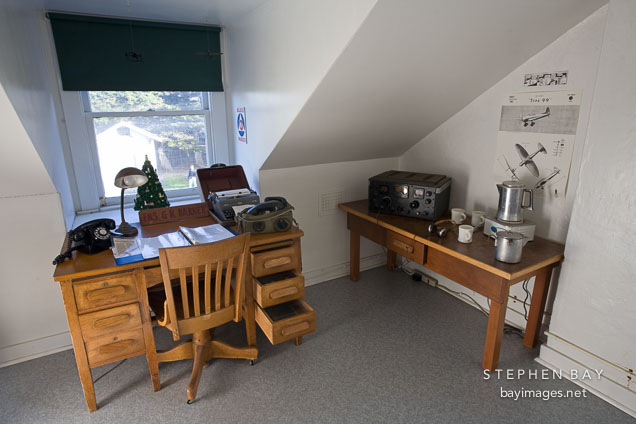 Radio room in Point Pinos Lighthouse. Pacific Grove, California.