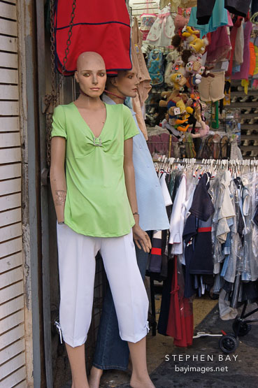 Mannequin in front of clothing store. Los Angeles, California, USA.