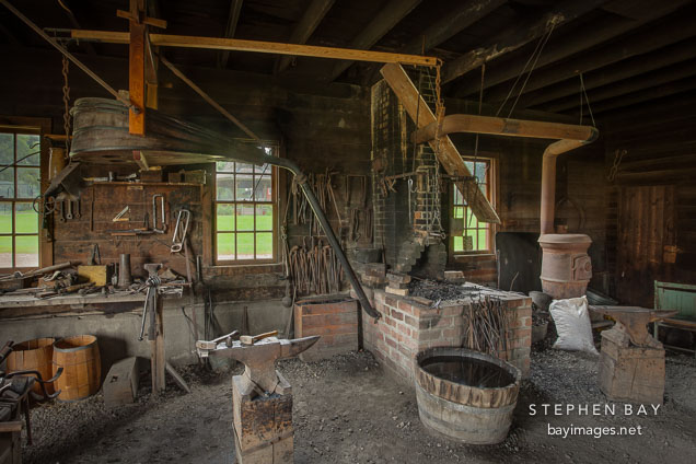Blacksmith shop. Living history farms.