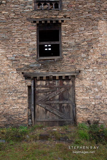 Door and window at Drukgyal Dzong. Paro, Bhutan.