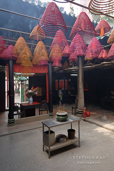 Incense pot. Tin Hau Temple. Hong Kong