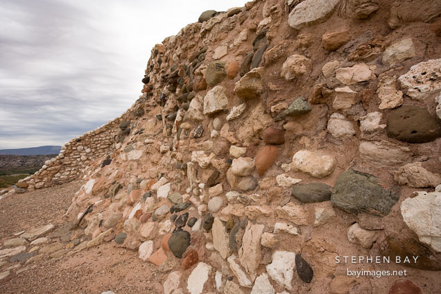 Limestone and sandstone provided the building materials for the walls at Tuzigoot. Tuzigoot National Monument, Arizona, USA.