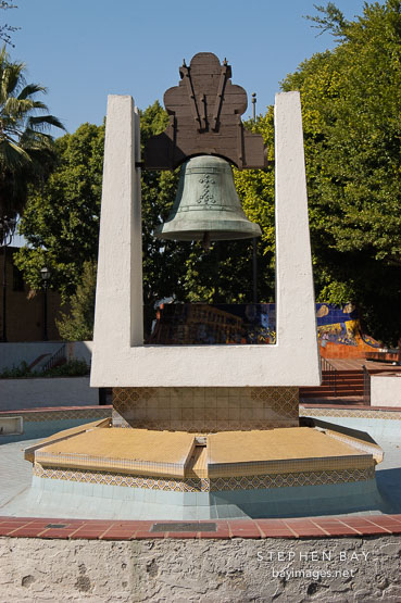 Bell of Dolores. El Pueblo, Los Angeles, California, USA.