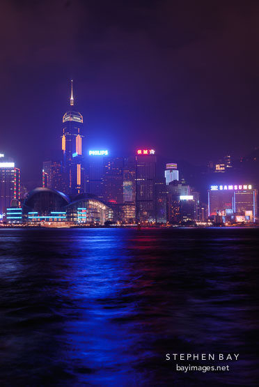Hong Kong island seen from Kowloon. Hong Kong, China.
