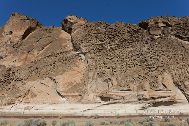 Cliff with petroglyphs. Petroglyph Point, Calfornia.