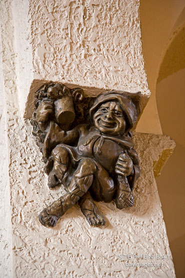 Carving on pillar. Casa Loma, Toronto.