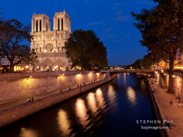 Notre Dame de Paris from the Seine. Paris, France.