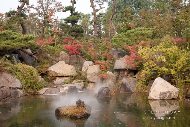 Yongsan Family Park in Seoul provides a beautiful setting for the National Museum of Korea. The grounds are full of falls, streams and gardens.