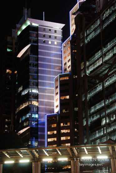 HSBC Building at night. Hong Kong, China.