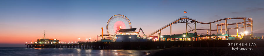 Panorama of the Santa Monica Pier. Santa Monica, California.