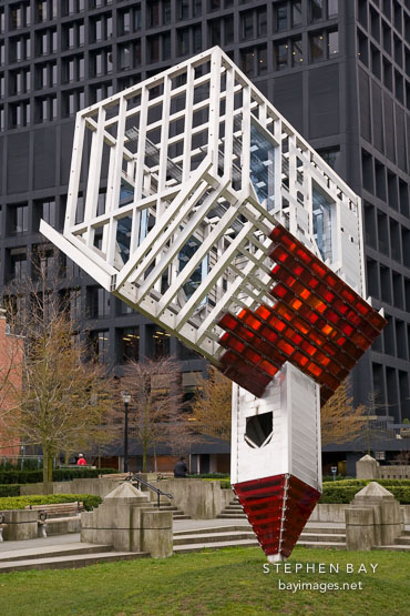 Upside down church sculpture by Dennis Oppenheim. Vancouver, Canada.