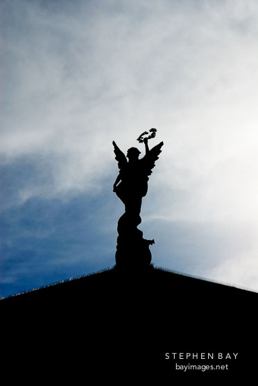 Angel holding laurel. National Theatre, Teatro Nacional. San Jose, Costa Rica.