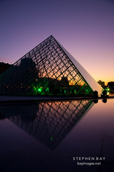 Louvre museum pyramid. Paris, France.