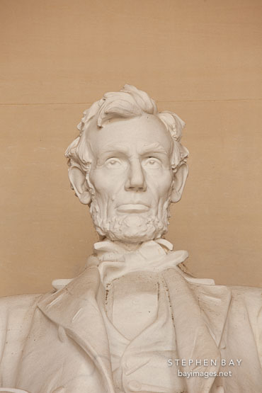 Close-up of Lincoln. Lincoln Memorial, Washington, D.C.