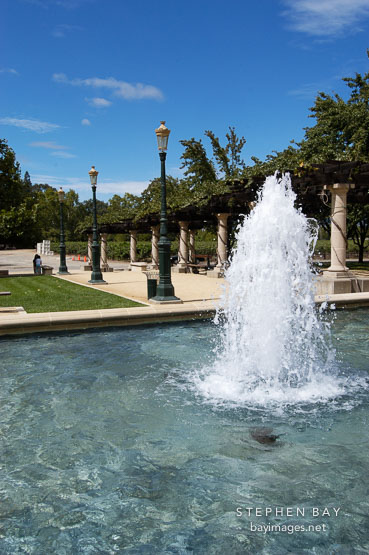 Fountain at Niebaum-Coppola winery. Napa Valley, California, USA.