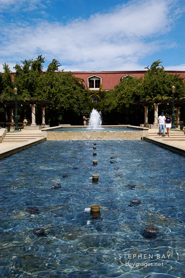 Fountain at Niebaum-Coppola winery. Napa Valley, California, USA.