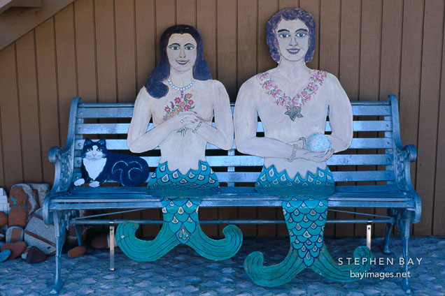 Mermaid and Merman bench. Avalon, Catalina Island, California