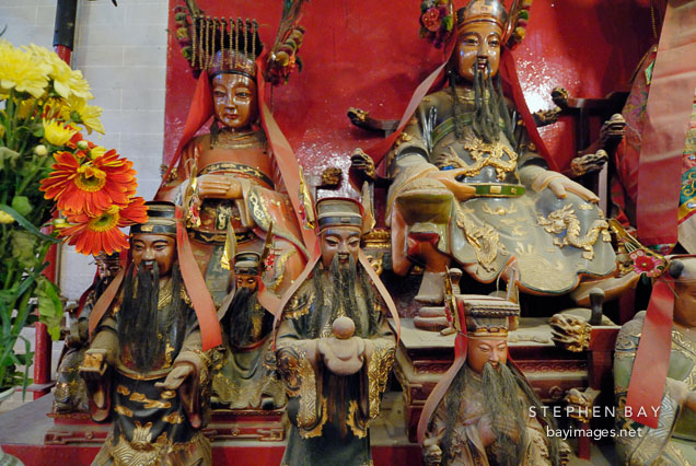 Statues. Man Mo Temple, Hong Kong, China