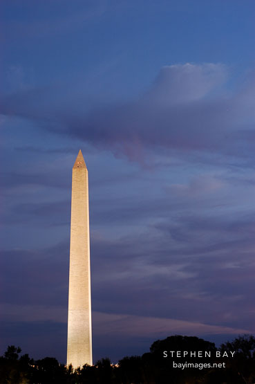Washington Monument at twilight. Washington, D.C., USA.