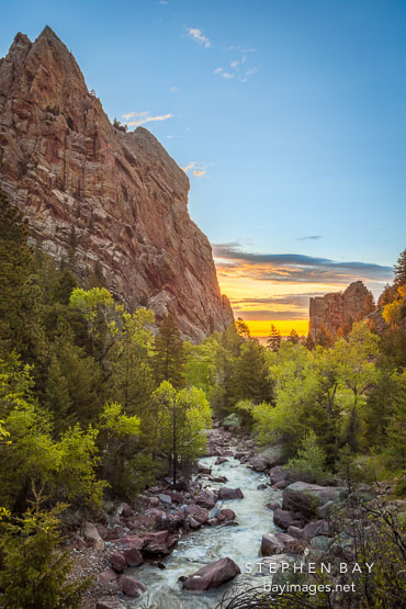 Sunrise on the inner canyon. Eldorado Canyon State Park, Colorado.