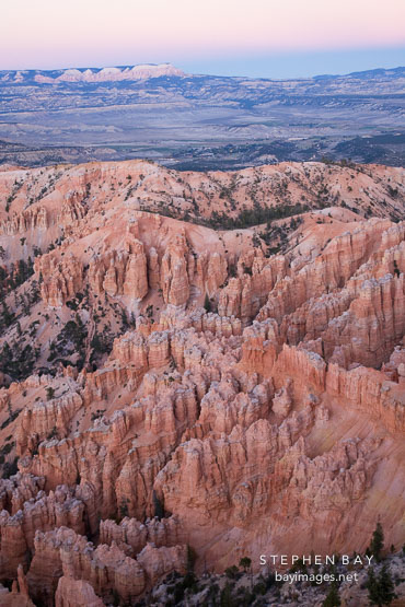 Moments after sunset at Bryce Point. Bryce Canyon NP, Utah.