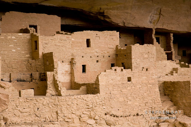 Dense cluster of rooms at Cliff Palace. Mesa Verde NP, Colorado.