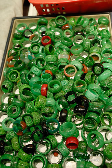 Jade rings. Jade Market. Hong Kong.