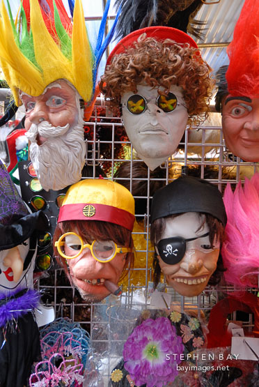 Masks for sale. Pottinger Street, Hong Kong, China.