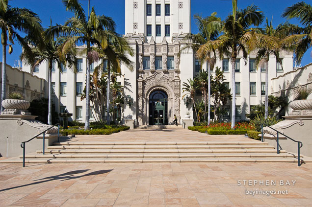 Steps to Beverly Hills City Hall. Beverly Hills, California, USA.