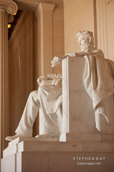 Seated sculpture of Abraham Lincoln. Lincoln Memorial, Washington, D.C.