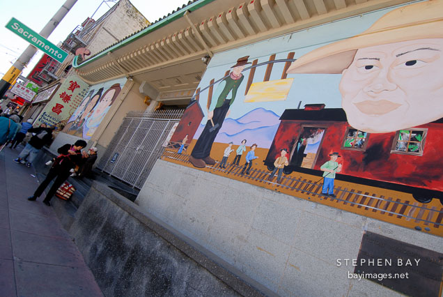 Mural in Chinatown. San Francisco, California, USA.