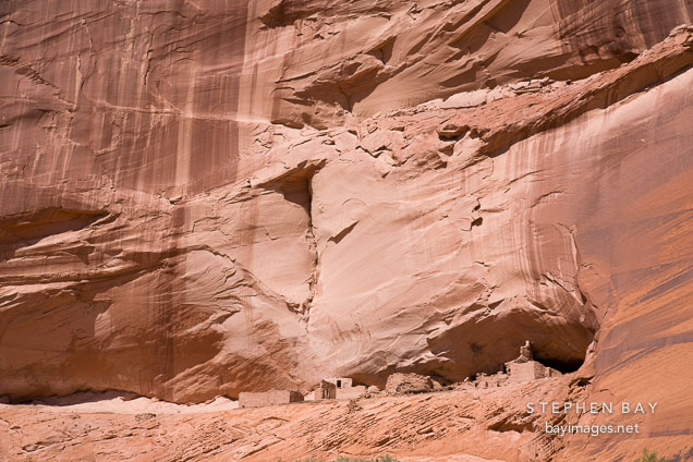 First Ruin sits on a narrow ledge. Canyon de Chelly NM, Arizona.