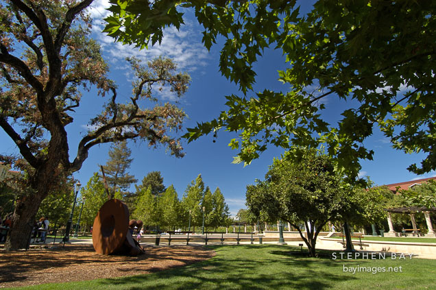 Courtyard at Niebaum-Coppola winery. Napa Valley, California, USA.