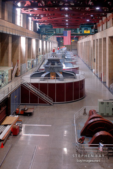 Generator room Hoover Dam, Nevada and Arizona, USA.