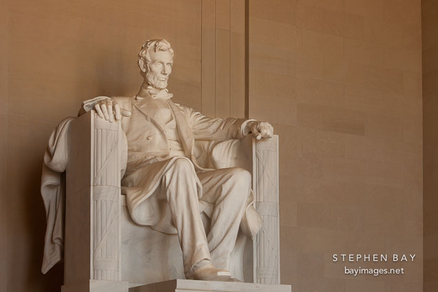 Sculpture of Lincoln by Daniel Chester French. Lincoln Memorial, Washington, D.C.