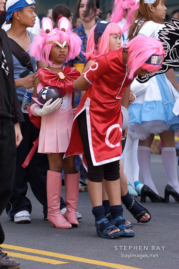 Anime costumes. Cherry blossom festival grand parade. Japantown, San Francisco, California, USA.
