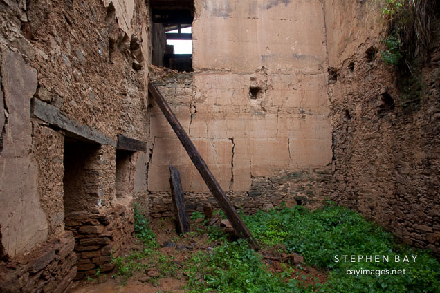 Inside the buildings at Drukgyal Dzong. Paro, Bhutan.