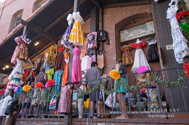 Dresses for sale. Olvera street, El Pueblo, Los Angeles, California, USA.