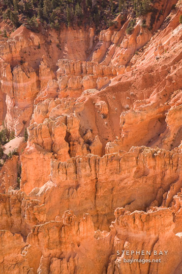 Close-up of gullies and fins. Bryce Canyon NP, Utah.