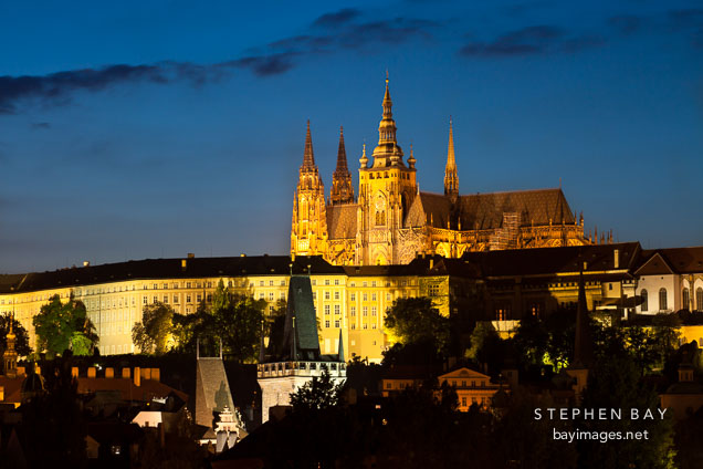 Saint Vitus Cathedral at night. Prague, Czech Republic.